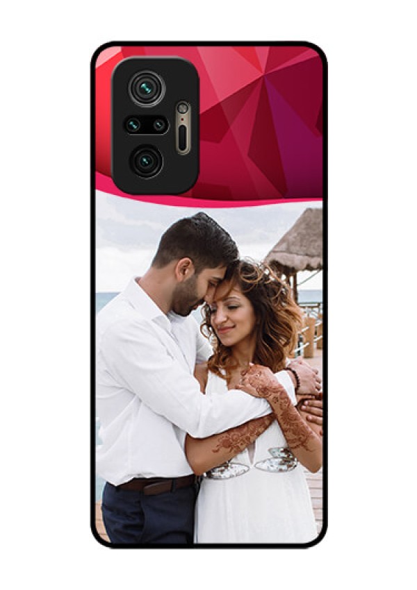 Redmi Note 10 Pro Custom Glass Mobile Case - Red Abstract Design