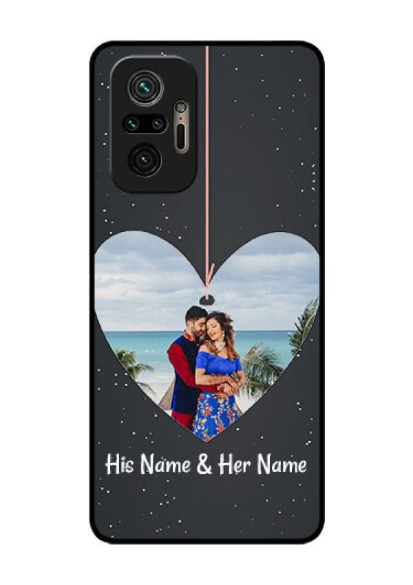 Redmi Note 10 Pro Custom Glass Phone Case - Hanging Heart Design