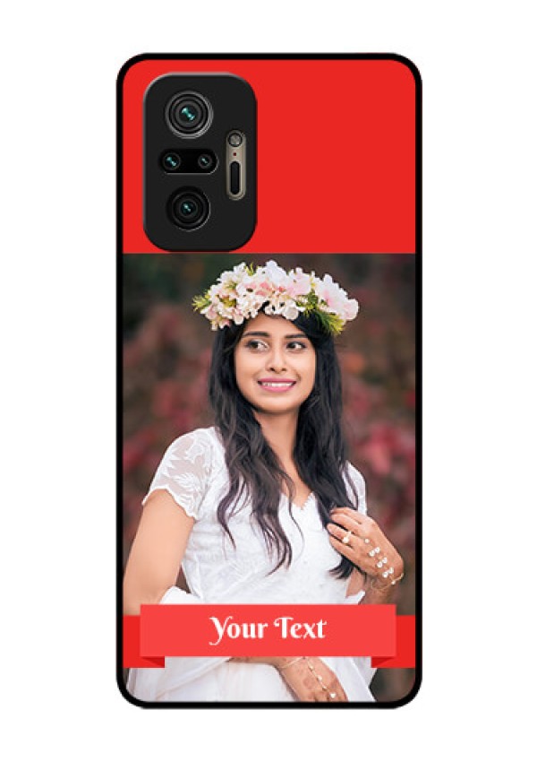 Redmi Note 10 Pro Custom Glass Phone Case - Simple Red Color Design