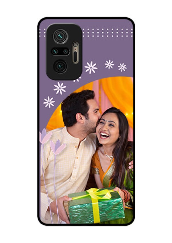 Redmi Note 10 Pro Custom Glass Mobile Case - Lavender flowers design 