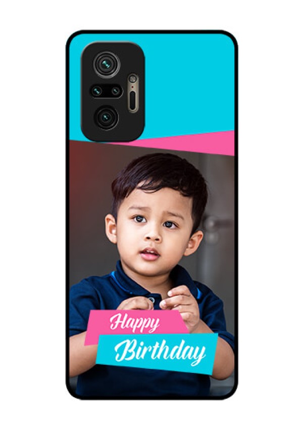 Redmi Note 10 Pro Personalized Glass Phone Case - Image Holder with 2 Color Design