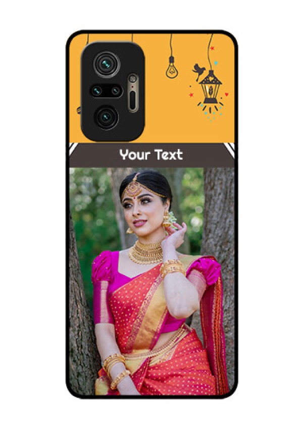 Redmi Note 10 Pro Custom Glass Mobile Case - with Family Picture and Icons 