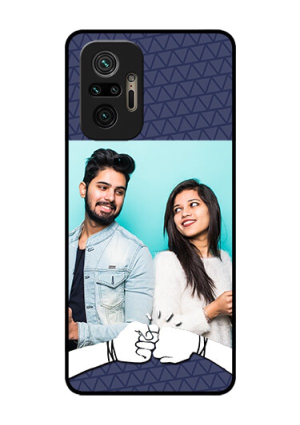 Redmi Note 10 Pro Photo Printing on Glass Case - with Best Friends Design 