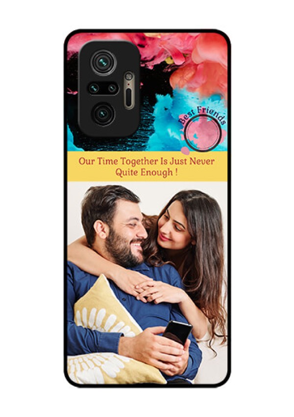 Redmi Note 10 Pro Custom Glass Mobile Case - Quote with Acrylic Painting Design