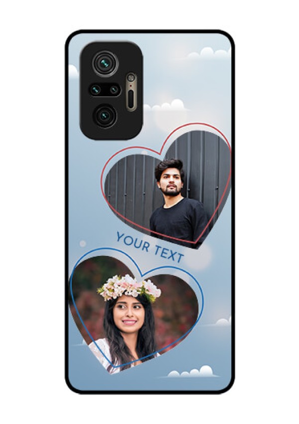 Redmi Note 10 Pro Custom Glass Mobile Case - Blue Color Couple Design 