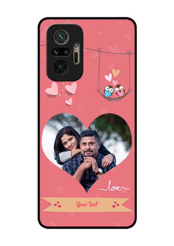 Redmi Note 10 Pro Personalized Glass Phone Case - Peach Color Love Design 