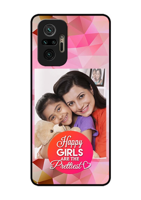 Redmi Note 10 Pro Photo Printing on Glass Case - Abstract Triangle Design