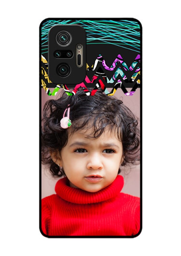 Redmi Note 10 Pro Personalized Glass Phone Case - Neon Abstract Design