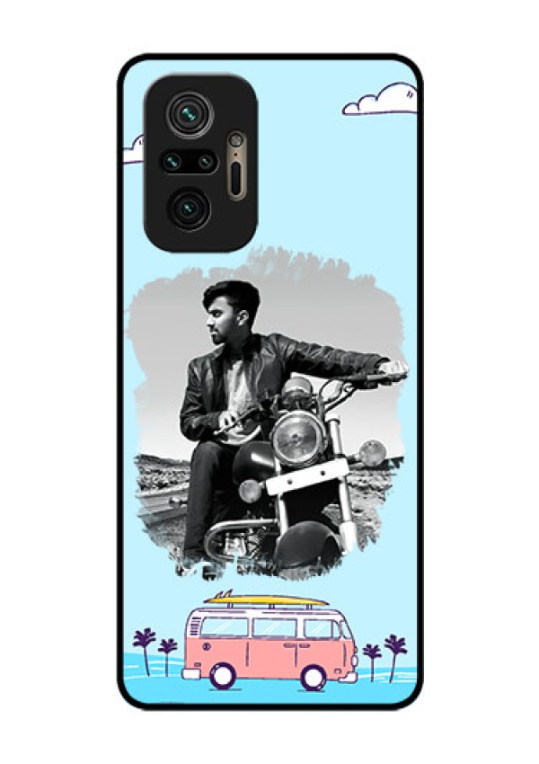 Redmi Note 10 Pro Photo Printing on Glass Case - Travel & Adventure Design