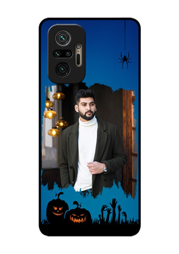 Redmi Note 10 Pro Photo Printing on Glass Case - with pro Halloween design 