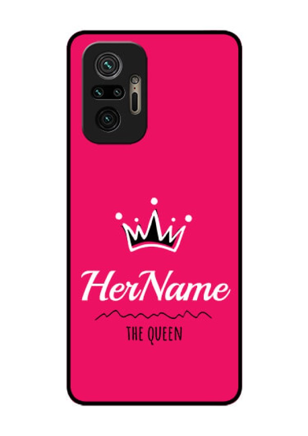 Redmi Note 10 Pro Glass Phone Case Queen with Name