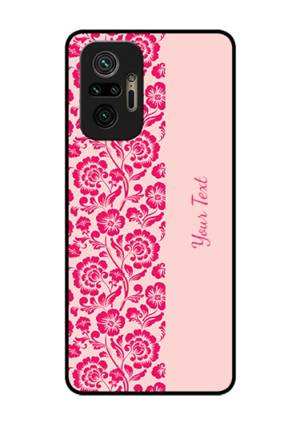 Xiaomi Redmi Note 10 Pro Custom Glass Phone Case - Attractive Floral Pattern Design