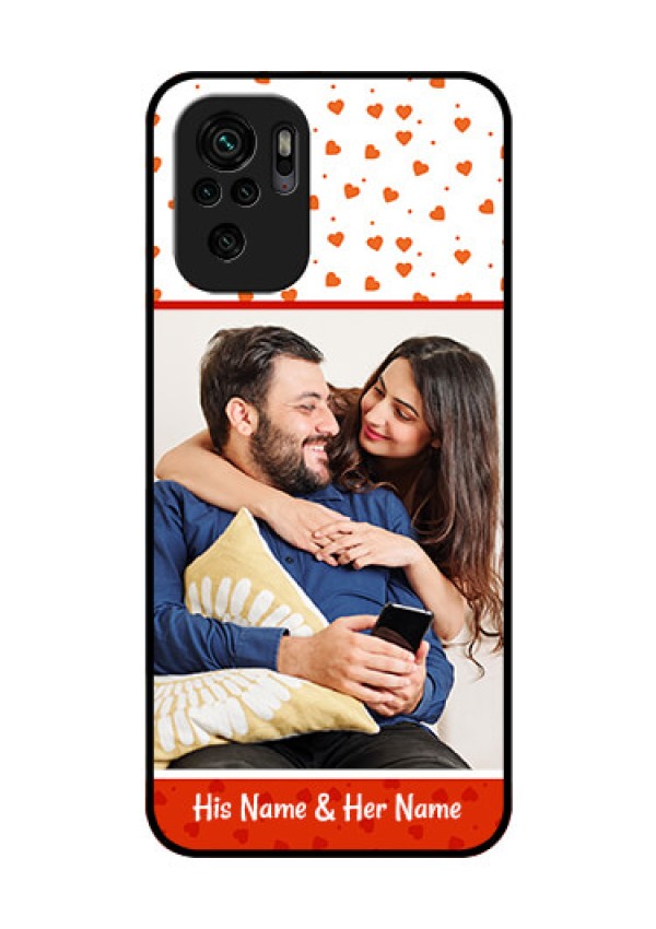 Redmi Note 10 Custom Glass Phone Case - Orange Love Symbol Design