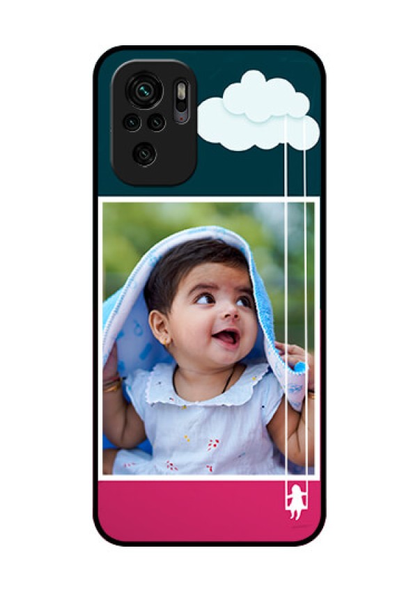 Redmi Note 10 Custom Glass Phone Case - Cute Girl with Cloud Design