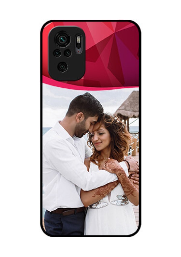 Redmi Note 10 Custom Glass Mobile Case - Red Abstract Design