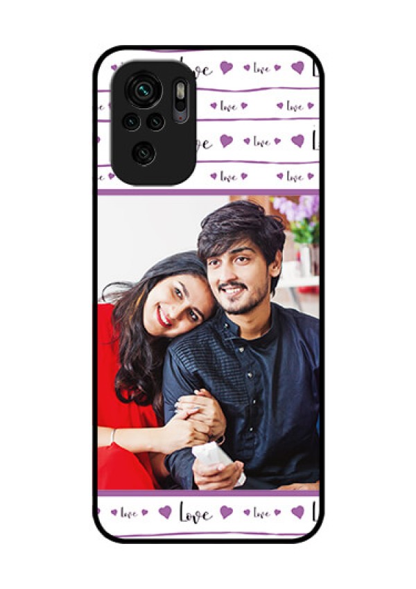 Redmi Note 10 Custom Glass Mobile Case - Couples Heart Design