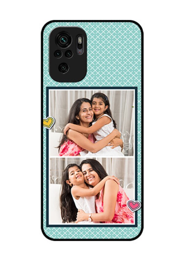 Redmi Note 10 Custom Glass Phone Case - 2 Image Holder with Pattern Design
