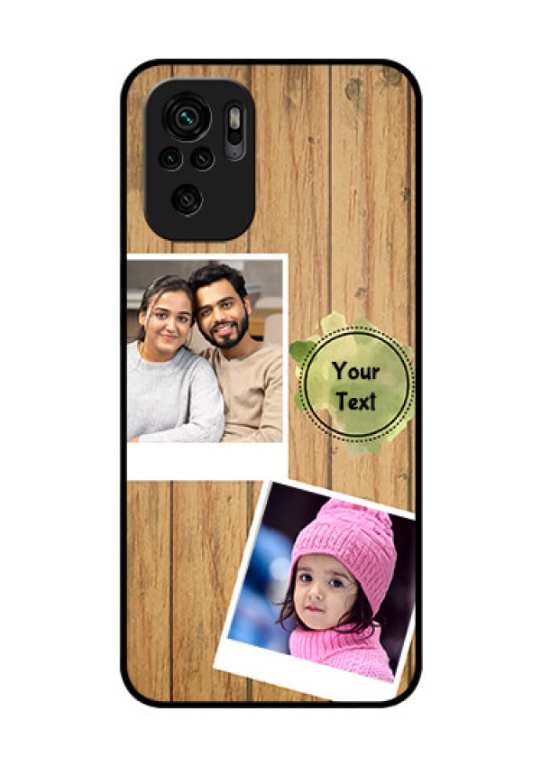 Redmi Note 10 Custom Glass Phone Case - Wooden Texture Design