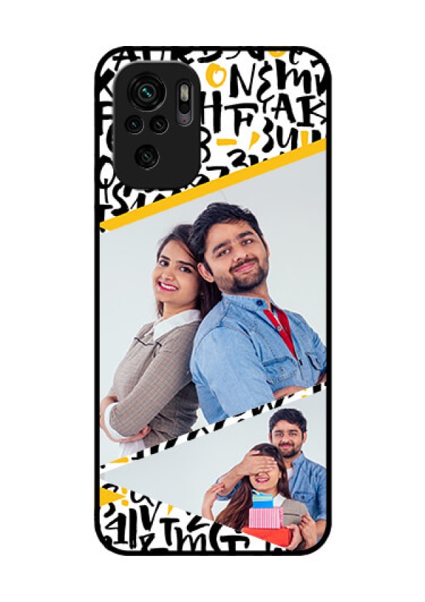 Redmi Note 10 Custom Glass Mobile Case - Letters Pattern Design