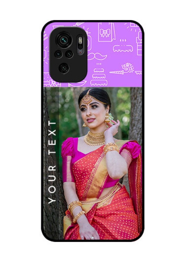 Redmi Note 10 Custom Glass Mobile Case - Birthday Icons Design