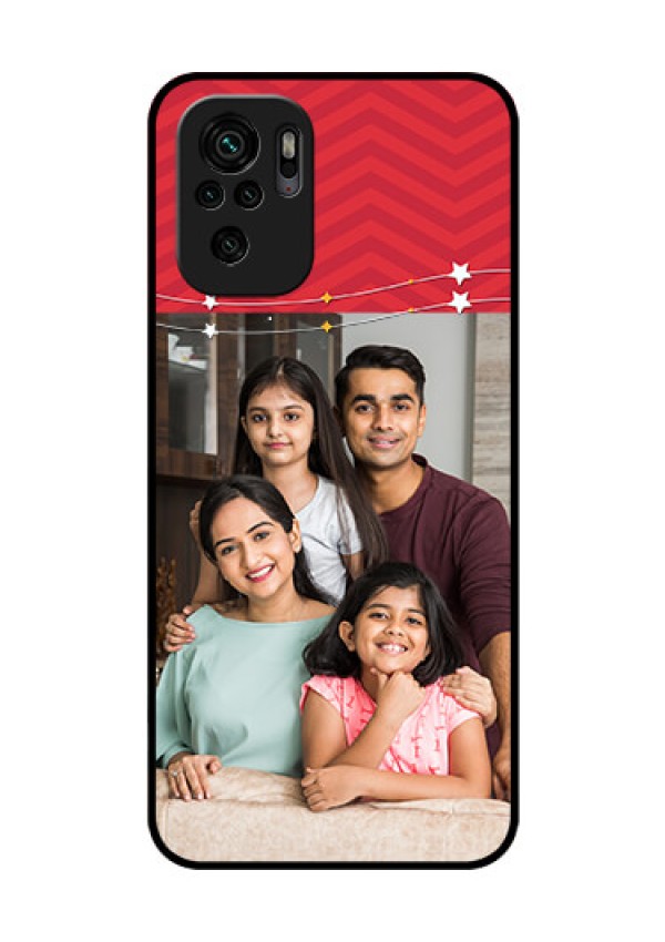 Redmi Note 10 Personalized Glass Phone Case - Happy Family Design