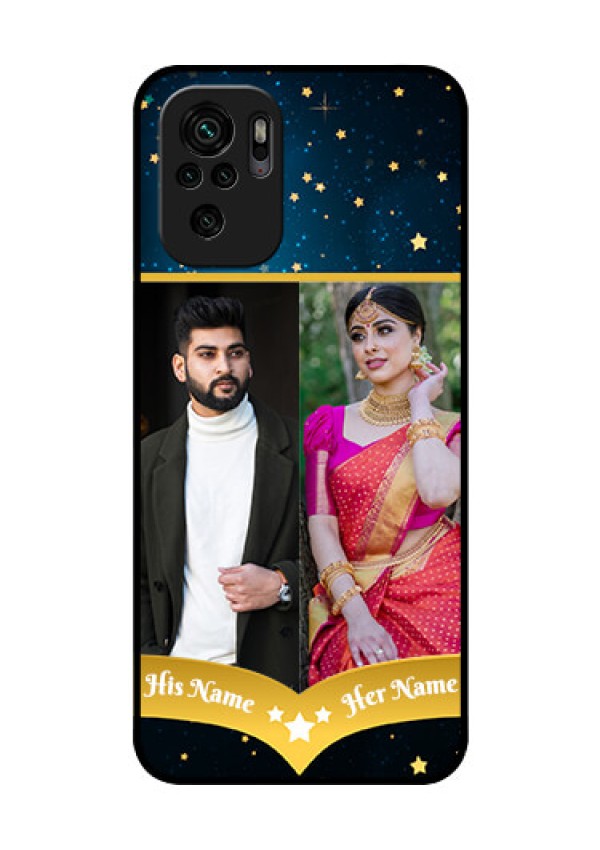 Redmi Note 10 Custom Glass Phone Case - Galaxy Stars Backdrop Design