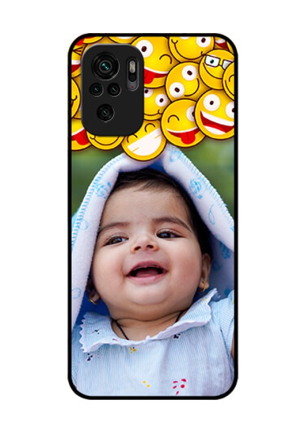 Redmi Note 10 Custom Glass Mobile Case - with Smiley Emoji Design