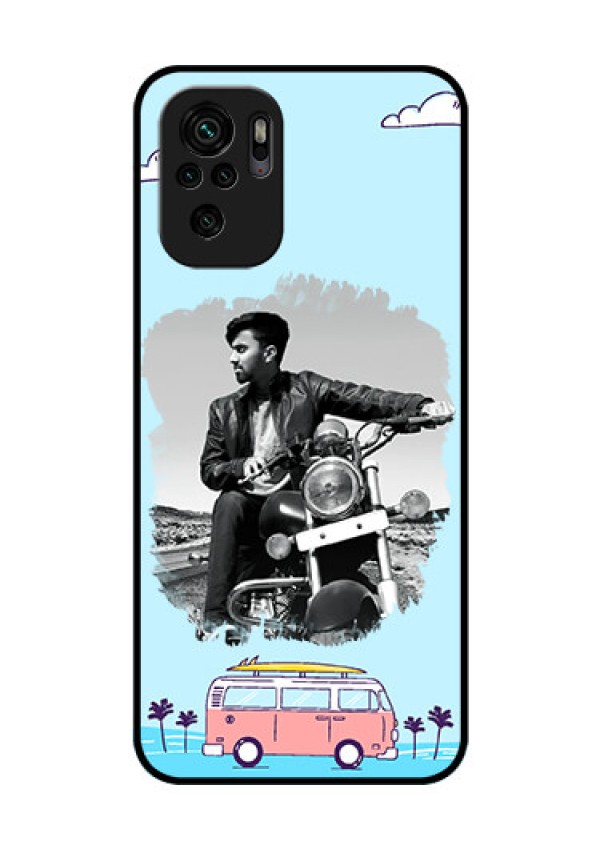 Redmi Note 10 Photo Printing on Glass Case - Travel & Adventure Design