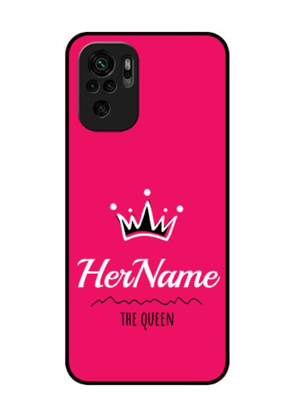 Redmi Note 10 Glass Phone Case Queen with Name