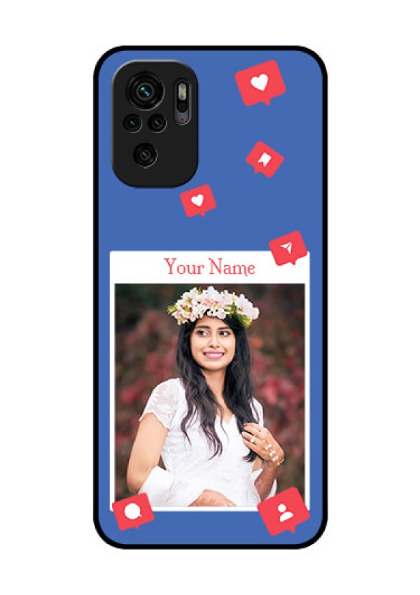 Xiaomi Redmi Note 10 Custom Glass Phone Case - Like Share And Comment Design