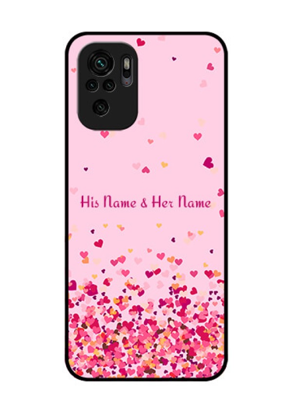 Xiaomi Redmi Note 10 Photo Printing on Glass Case - Floating Hearts Design
