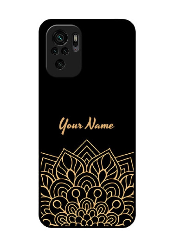 Xiaomi Redmi Note 10 Custom Glass Phone Case - Golden mandala Design