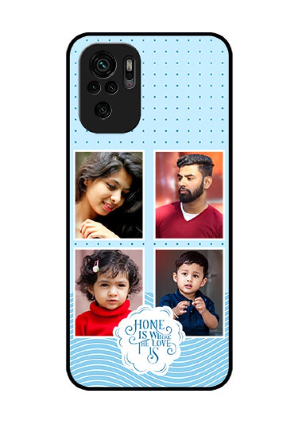 Xiaomi Redmi Note 10 Custom Glass Phone Case - Cute love quote with 4 pic upload Design