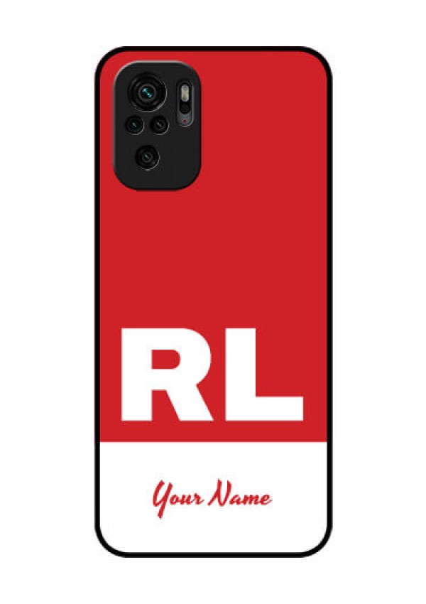 Xiaomi Redmi Note 10 Personalized Glass Phone Case - dual tone custom text Design