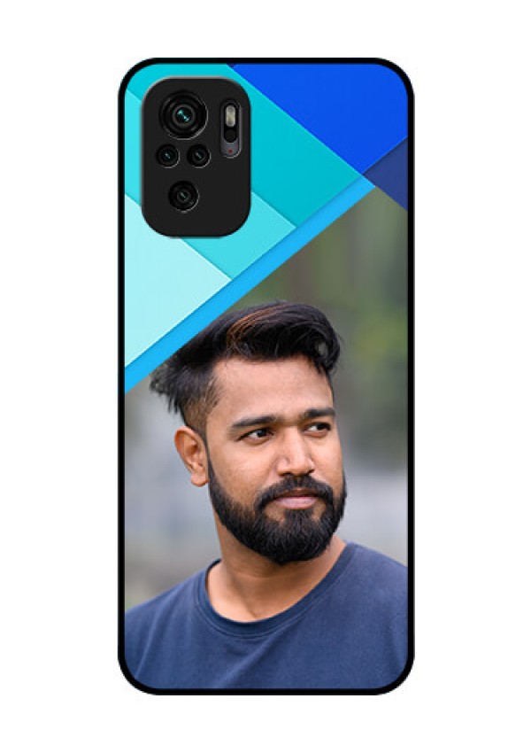 Redmi Note 10s Custom Glass Phone Case - Blue Pattern Design