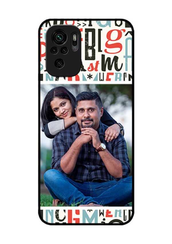 Redmi Note 10s Personalized Glass Phone Case - Alphabet Design