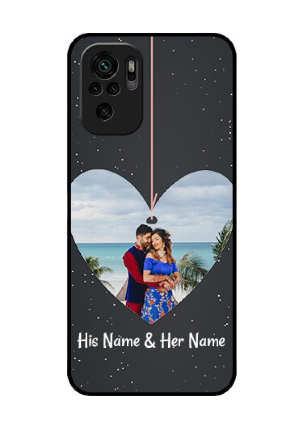 Redmi Note 10s Custom Glass Phone Case - Hanging Heart Design