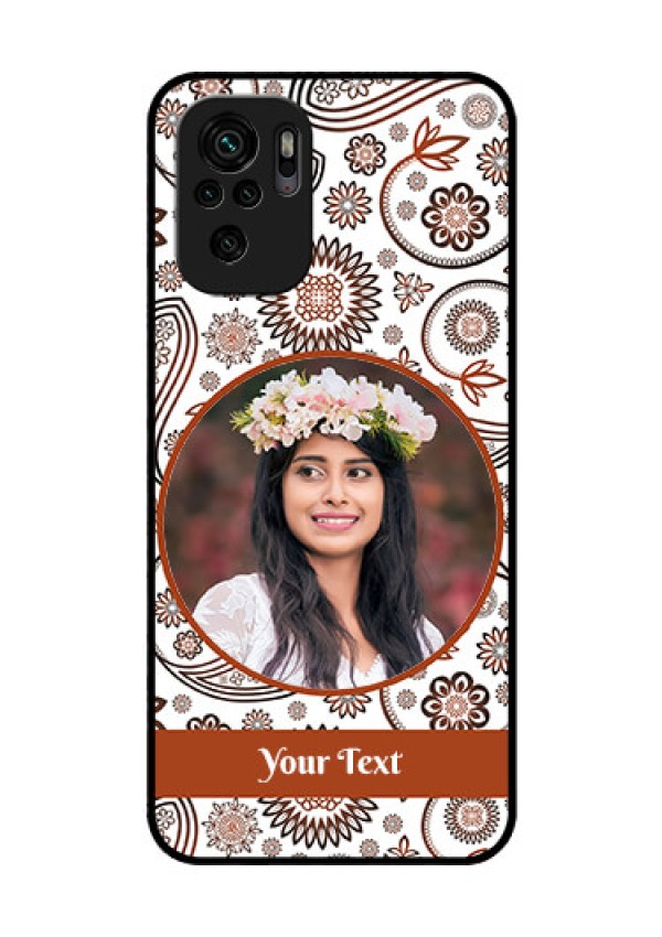 Redmi Note 10s Custom Glass Mobile Case - Abstract Floral Design 