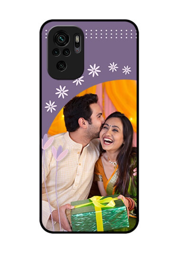 Redmi Note 10s Custom Glass Mobile Case - Lavender flowers design 