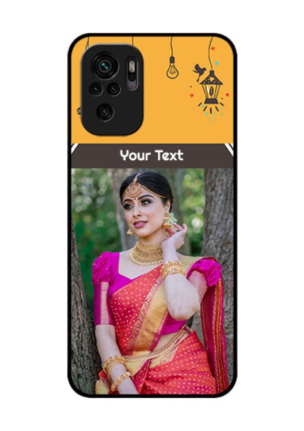 Redmi Note 10s Custom Glass Mobile Case - with Family Picture and Icons 
