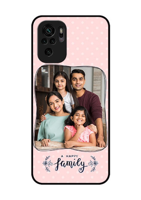 Redmi Note 10s Custom Glass Phone Case - Family with Dots Design