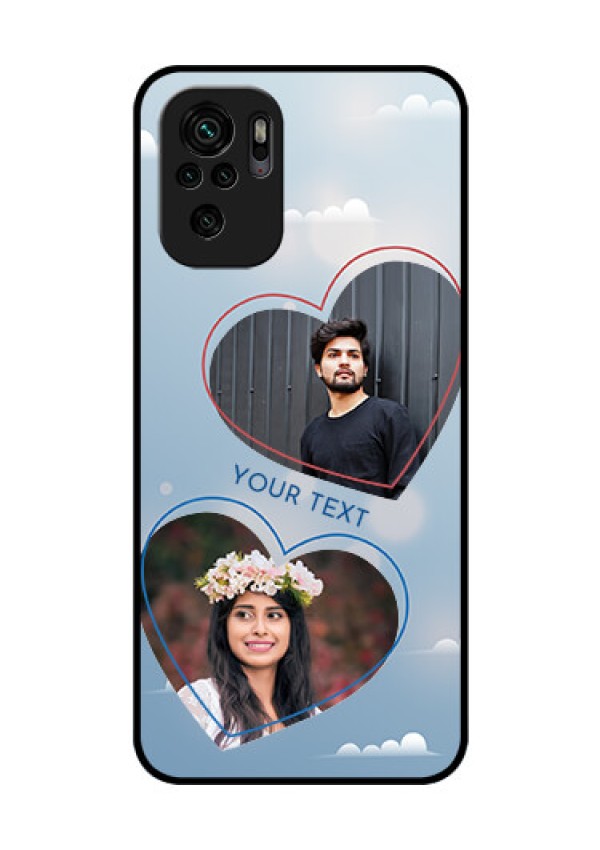 Redmi Note 10s Custom Glass Mobile Case - Blue Color Couple Design 