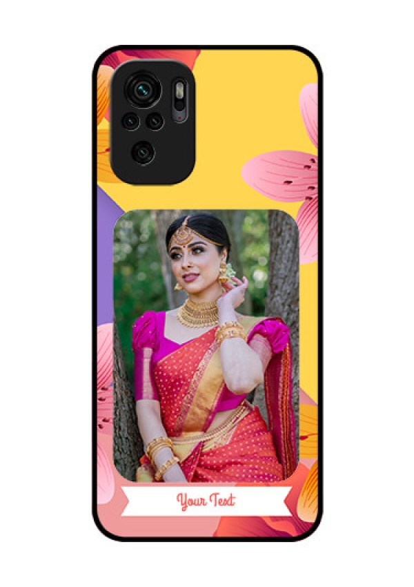 Redmi Note 10s Custom Glass Mobile Case - 3 Image With Vintage Floral Design