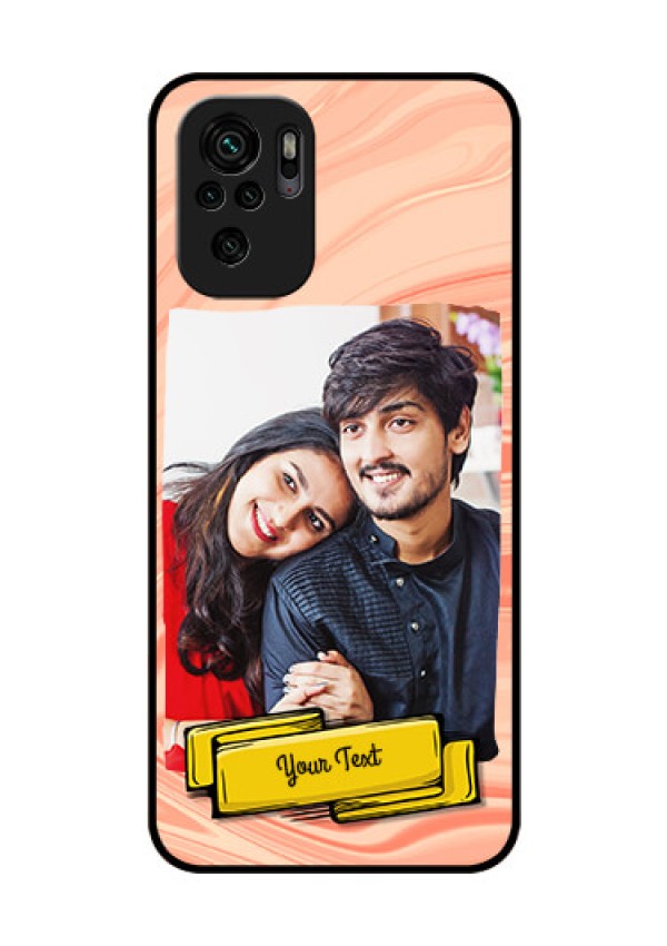 Redmi Note 10s Personalized Glass Phone Case - Marble Texture Design