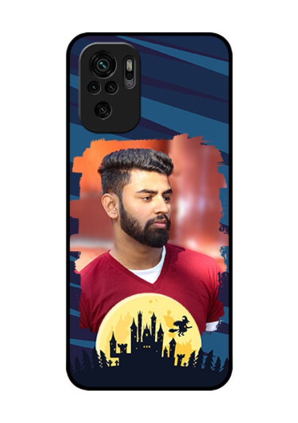 Redmi Note 10s Photo Printing on Glass Case - Halloween Witch Design 