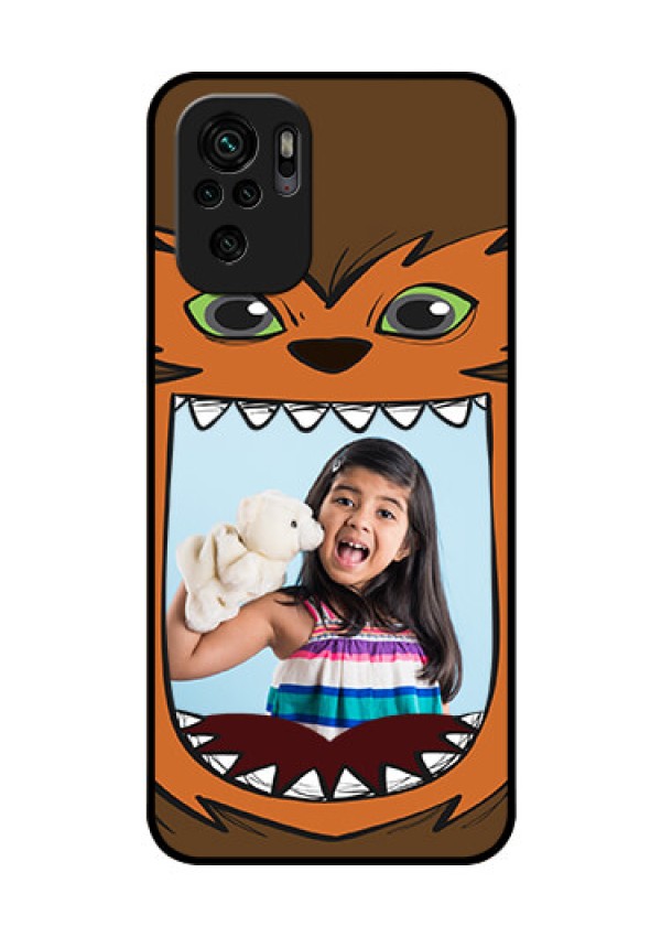 Redmi Note 10s Photo Printing on Glass Case - Owl Monster Back Case Design
