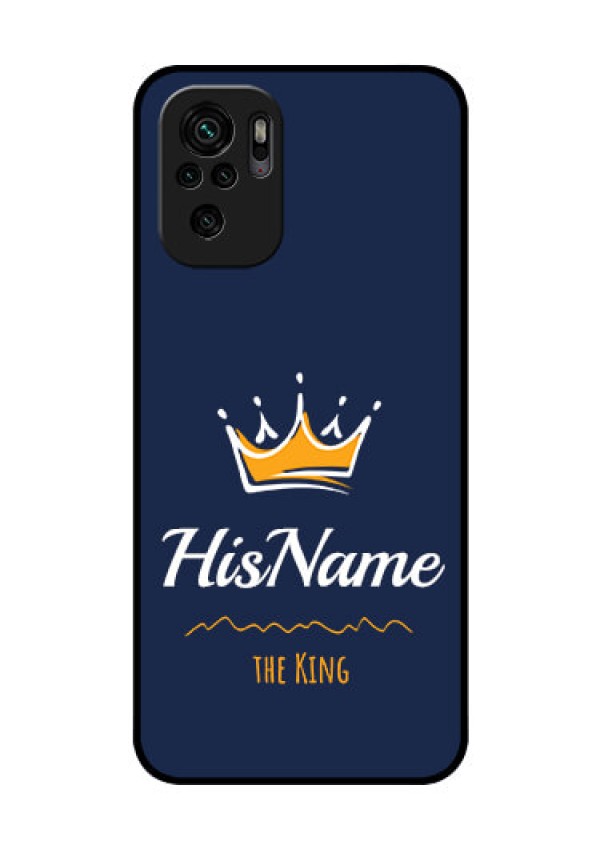 Redmi Note 10s Glass Phone Case King with Name