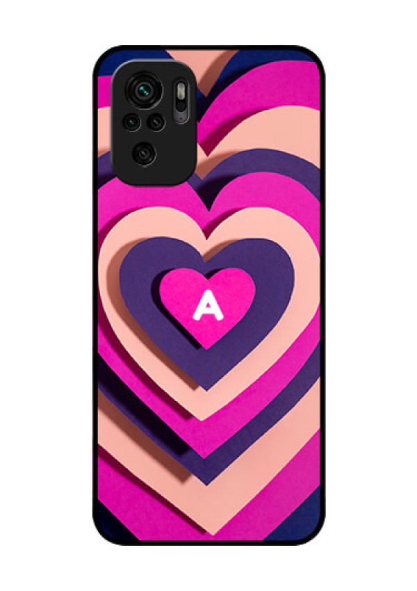 Xiaomi Redmi Note 10S Custom Glass Mobile Case - Cute Heart Pattern Design