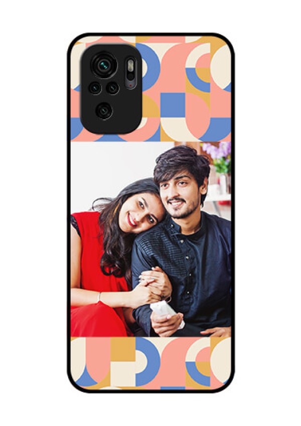 Xiaomi Redmi Note 10S Photo Printing on Glass Case - Semi-circle Maze Pattern Design
