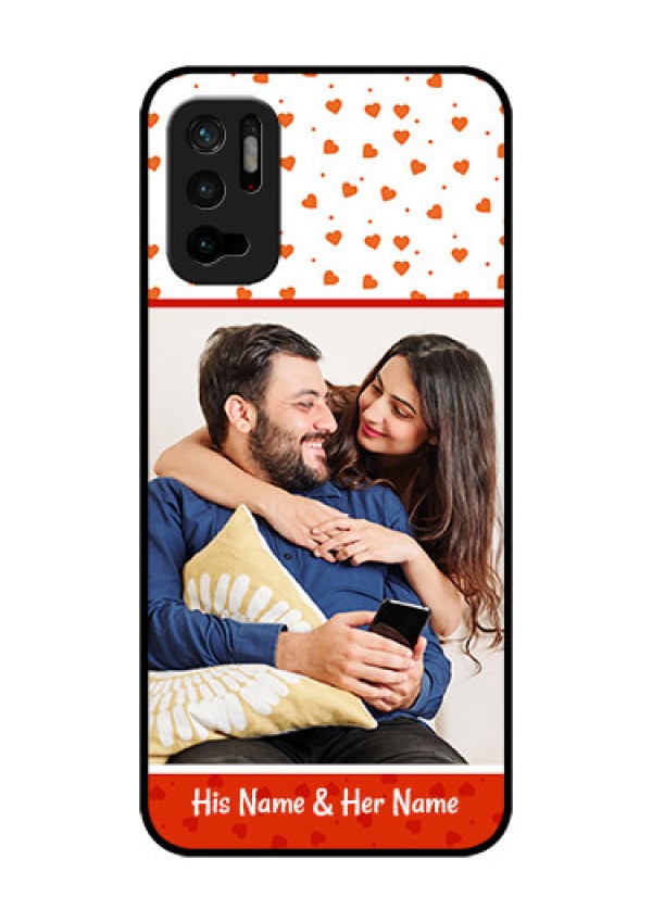 Redmi Note 10T 5G Custom Glass Phone Case - Orange Love Symbol Design